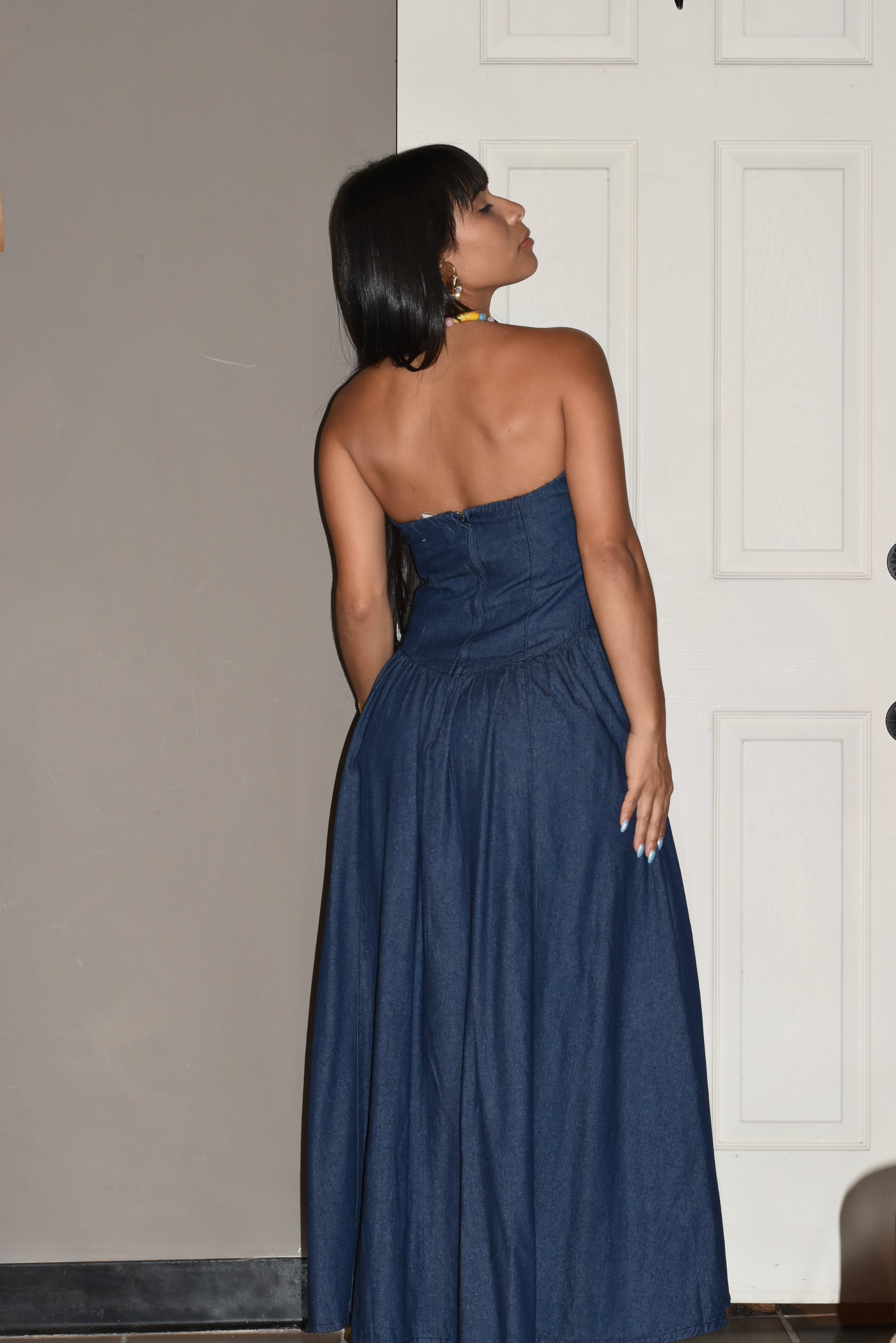 jimena midi dress in neon orange Jimena